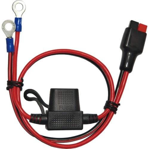 JKM 30A Anderson Solar Plug To 6mm Round Terminal Cable 14 AWG With 15A fuse For Portable Battery To Charge Alarm Horn