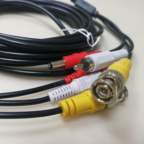 12V DC 5M 15FT Audio Video Power Camera Cable BNC RCA CCTV Cable 1pcs free shipping CCTV DC Power Extension Cable Cord 5 Meter