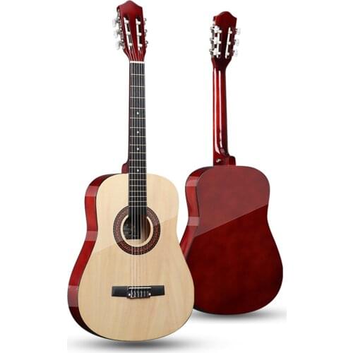 38'' Classic Acoustic Guitar 38 inches 6 Strings Acoustic Guitar Wooden Guitar for Students Beginners (Wood)