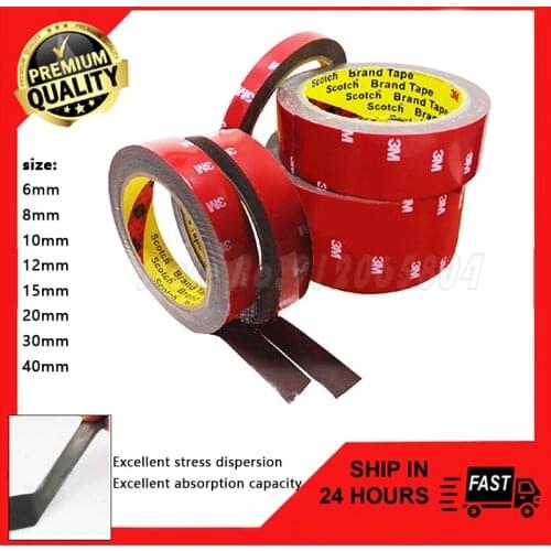 3M Double Sided Tape For Car VHB Strong Sticky Adhesive Foam Tape Anti-Temperature Waterproof Office Decor Thickness 0.8mm Home