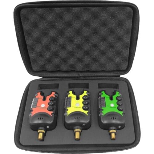 Lixada Fishing Bite Alarm with Storage Case Adjustable Tone Volume Sensitivity Sound LED Alert Fishing Accessories