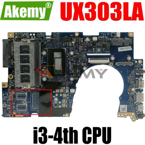 AKEMY UX303LN Laptop Motherboard For ASUS UX303LA UX303LAB UX303LB UX303LN UX303L Original Mainboard 4GB-RAM I3-4005U GM
