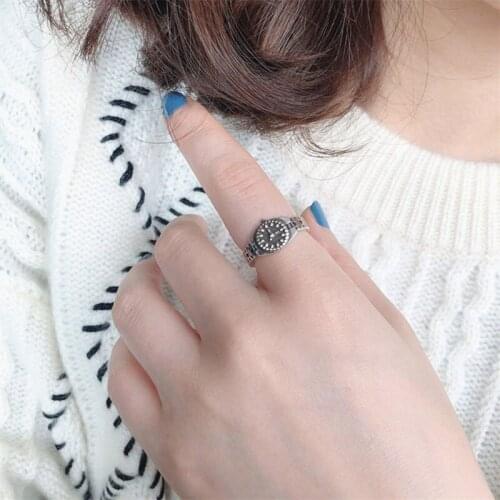 New Creative Minimalist Gold Silver Color Ring Watch Femme Rings Christmas Gift For Women Girl Jewelry Finger Rings