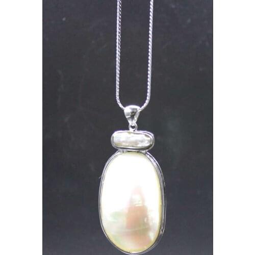 Wholesale Fashion Rare Huge Natural White Mother of Pearl Shell Conch Pendant drop shipping