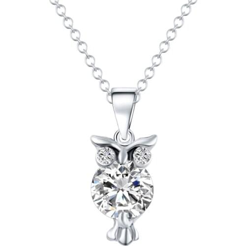 New Zircon Pendants Owl Necklace Charm Choker Necklaces for Women Jewelry Free Dropshipping