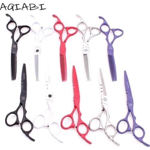 Professional Hair Scissors 5.5" AQIABI Stainless Barber Cutting Scissors Thinning Shears Hairdressing Scissors Wooden Box A1010