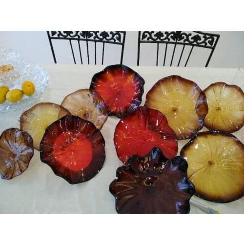 Luxury Murano Glass Flower Plates Living Room Decoration Modern Wall Art Antique Style Hanging Plates Art Wall Lights for Home