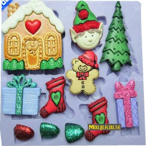 Christmas / Christmas Socks Fondant Shaped Silicone Fondant Mould Cake Decorating Baking Tools Kitchen Accessories SQ15174