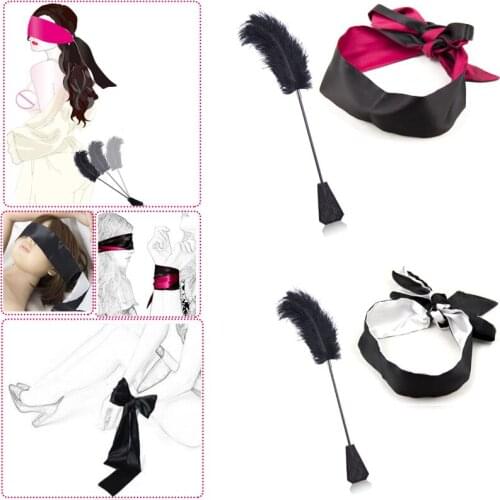 Sex Blindfold BDSM Slave Cosplay Bondage Eye Mask Soft Silk Satin Sex Mask SM Unisex Game Whip Sex Restraint Handcuffs Sex Toys