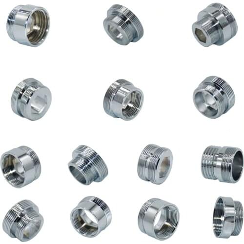 Silver 1/2 M20 M22 M24 Threaded Connector Brass M16 M17 M18 M19 M28 M32 Water Tap Connector For Faucet Adaptor 1pcs