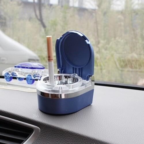 LED Light Cigar CigarettePortable Ashtray Truck Auto Interiors Accessories Portable Car Ashtray Ash Cylinder Storage Cup Holder