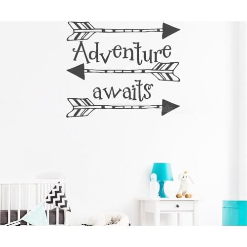 Arrow Vinyl Decals Kids Playroom Removable Wall Stickers for Baby Room Boy Girl Adventure Quote Art Sticker Mural Nursery S743