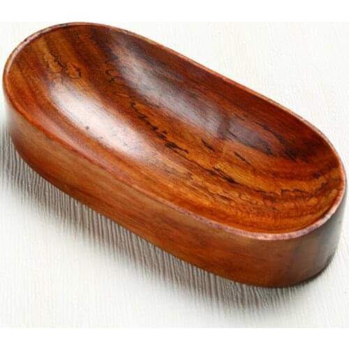 Japanese Boat Shaped Wooden Bowl For Home Fruit Snack Dessert Wooden Salad Bowl Creative Tableware Made Of Whole Wood