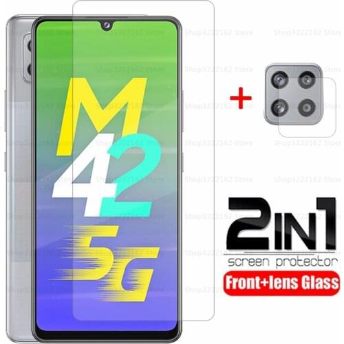 2IN1 Protective Glass For Galaxy M42 5G A72 A52 M12 Screen Protector Glass For Samsung Galaxy A32 A52 A72 A42 Lens Glass