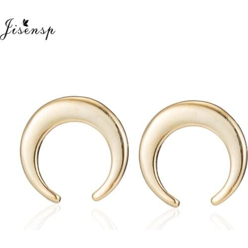 Jisensp Simple Minimalist Moon Stud Earrings Crescent Half Moon Earring Ear Accessories for Women Fashion Jewelry Wholesale