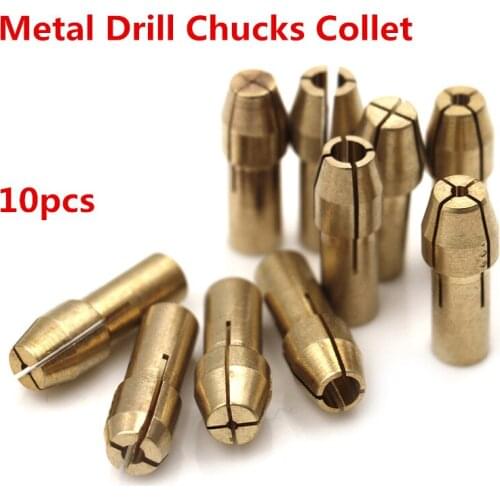 10Pcs Mini Drill Chucks Adapter Mini Drill Chucks Chuck Adapter Micro Collet Brass For Power Rotary Tool 0.5mm-3.2mm