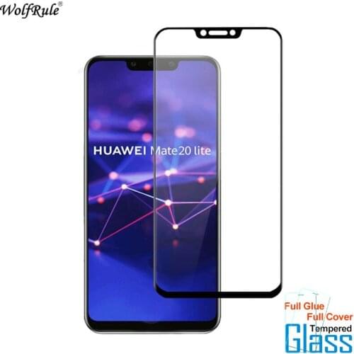 2Pcs For Glass Huawei Mate 20 Lite Screen Protector Full Glue Cover Tempered Glass For Huawei Mate 20 Lite Glass Phone Film