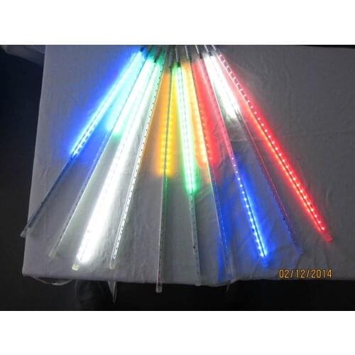 5sets SMD5050 Led Meteor Shower Lights Warm White Red Green Double Side Christmas Led Tube 12 * 500 Mm Led Meteor Bar Lighting