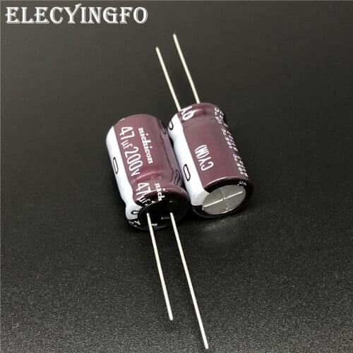5pcs/50pcs 47uF 200V NICHICON CY Series 12.5x20mm High Ripple Current Long Life 200V47uF Aluminum Electrolytic capacitor
