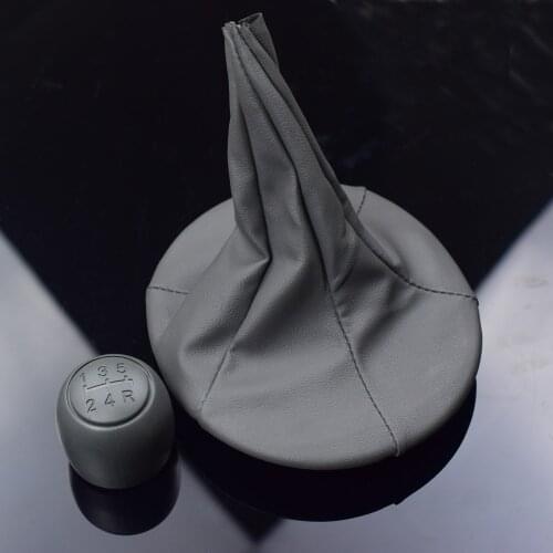 5 Speed Gear Shift Knob With Leather Gaiter Boot Cover For Fiat Panda 2003 2004 2005 2006 2007 2008 2009 2010 2011 2012 500 500C