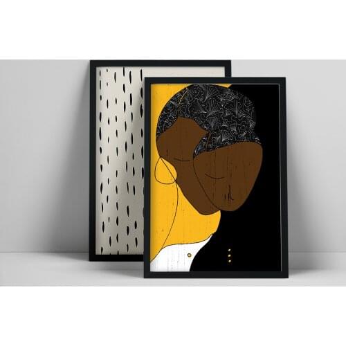Abstract Set of 2 Afro Prints, Mother and Daughter, Mоdern African American Women Portrait, Female Illustration, Afro Ethno Wall