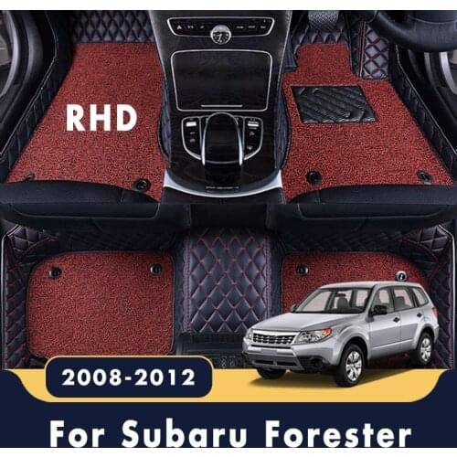 RHD For Subaru Forester 2012 2011 2010 2009 2008 Car Floor Mats Luxury Double Layer Wire Loop Carpets Waterproof Styling Covers