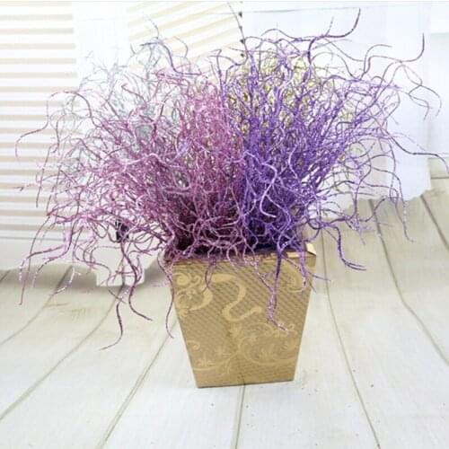 Glitter Artificial Dried Flower Branch Christmas Tree Decoration Colorful INS Dried Coral Branch Fake Flower Wedding Home Decor