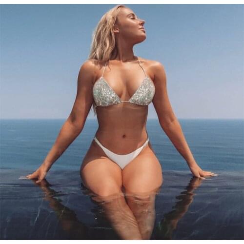 Brazilian Low Waist Diamond Bikini Beach Wear Hot Swimming Suit for Women String Bikini Sexy Swimsuit Women Push Up Mini Bathing