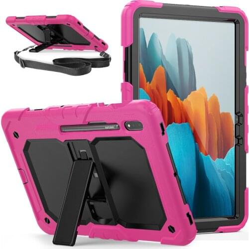 For Samsung Galaxy tab S7 Case SM-870 875 Funda Soft Silicone Shockproof With Neck Strap Protective Cover for Galaxy tab S7