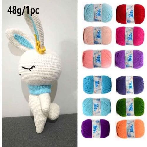 48g/30 Color Warm DIY Milk Cotton Yarn Baby Wool Knitting Children Hand Knitted Yarn Knit Blanket Crochet