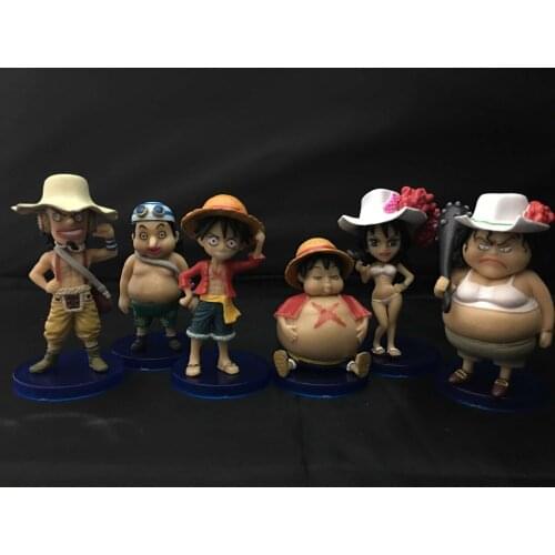 Hot-selling 6pcs/lot 6-7CMpvc Japanese anime figure one piece Q version action figure collectible model toys brinquedos