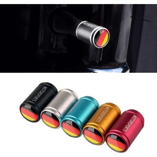Germany Flag Car Dull Poliish Wheel Tire Valve Caps Cover For Vw Polo Golf Passat Tiguan Mercedes Benz Toyota Auris Audi A3 BMW