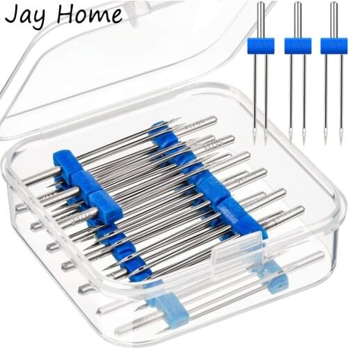 9/3PCS Sewing Machine Needles Double Twin Needles 2.0/90 3.0/90 4.0/90 Sewing Needles for Most Household Sewing Machine