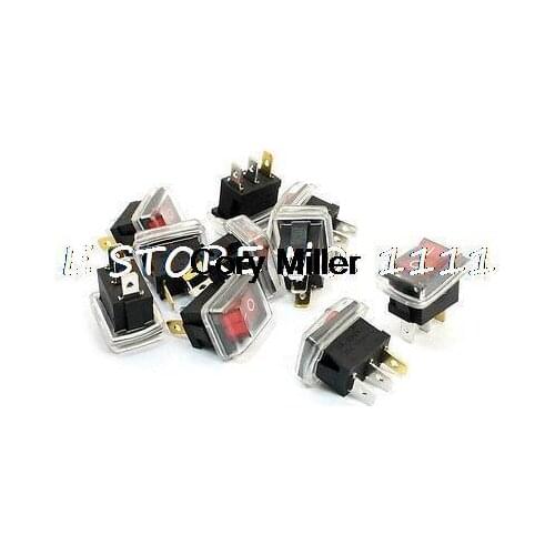 Panel Mounted Red Lamp 2Pin on/off Waterproof Snap in Boat Rocker Switches