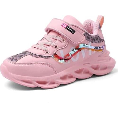 Pink Kids Sneakers Lightweight Girls Running Sport Shoes Boys Fashion Casual Walking Shoes Children Pu Leather Tenis Sneakers