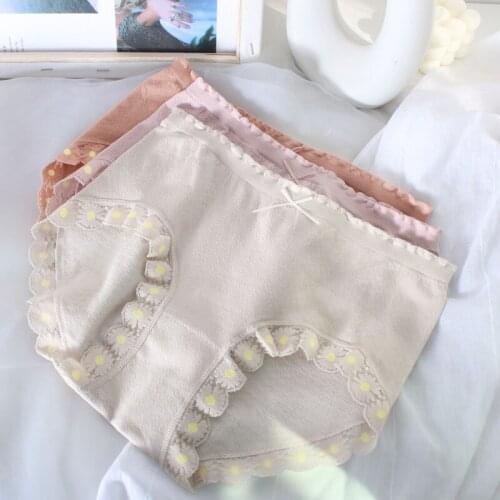 Sunshine Lace Girls' Underwear Seamless Large Elastic Cotton Stop Sexy Lingerie Embroidery Seamless Transparent Solid Panties