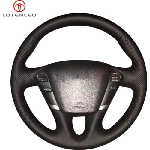 LQTENLEO Black Artificial Leather Hand Car Steering Wheel Cover For Nissan Teana 2008-2012 Murano 2009-2014 Quest 2011-2017