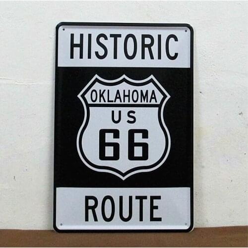 50pcs/lot Metal Sign shabby chic The US Historic ROUTE 66 tin plate wall decor House Garage Vintage metal painting Mix order E-0