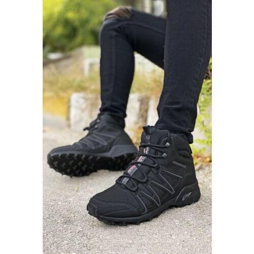 Men Black Outdoor Trekking Boots