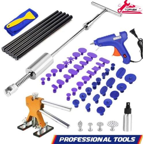 Paintless Dent Repair Puller Kit Dent Puller Slide Hammer T-Bar Tool with Gold Dent Lift for Car Auto Body Hail Damage Remover