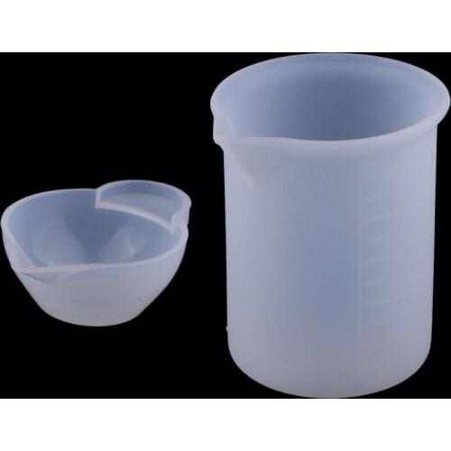 2pcs 100ml Silicone Resin Mixing Cups Stirrers DIY Jewelry Making Tools Kits