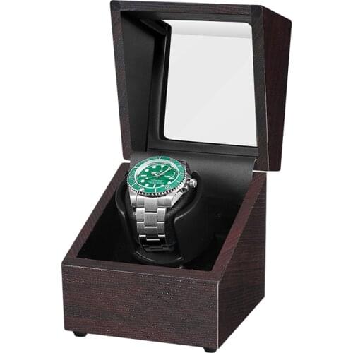 Single watch household Wooden Single Watch Winder Automatic Watch Winder Box Accessories Display Mechanical Rotating Leather