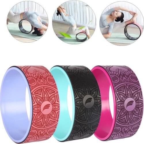 Professional PU Yoga Circles Wheel Waist Shape Thickening Fitness Exercise Yoga Roller Cork Massage Body Building Yoga Equipment