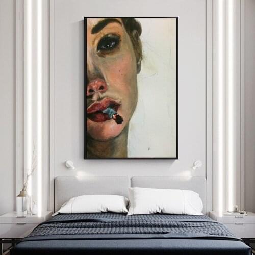 Figure Canvas painting The most beautiful girl in bukowski wall pictures for sitting Room posters and prints Wall Art posters