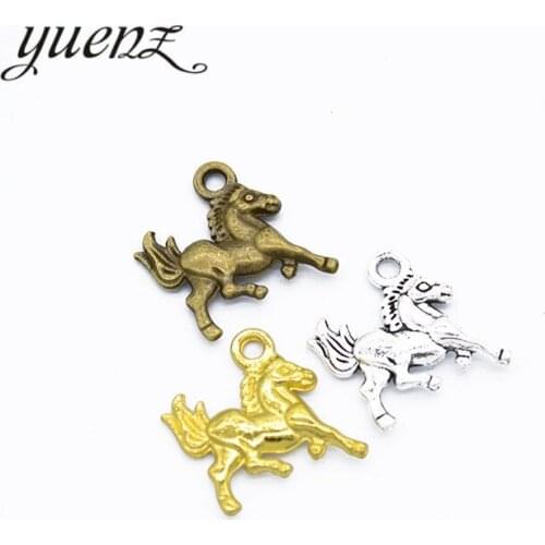 YuenZ 25 pcs Antique silver color charms animal horse Zinc alloy Jewelry DIY Charms Pendant Necklace, earring Bracelet D9294