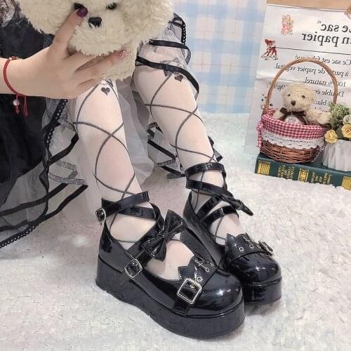 Sweet Girls Gothic Dark Loli Female Kawaii Tea Party Japanese Cute Anime Punk Lolita Shoes Women Feminine Platform Cosplay Shoe