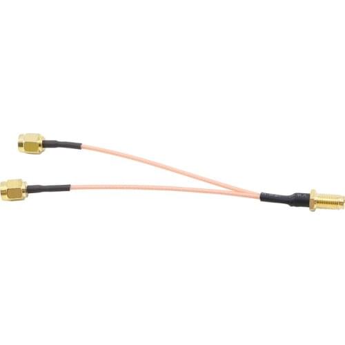 1 SMA Female To 2 SMA Male Connector Combiner RF Coaxial Pigtail Cable connect router