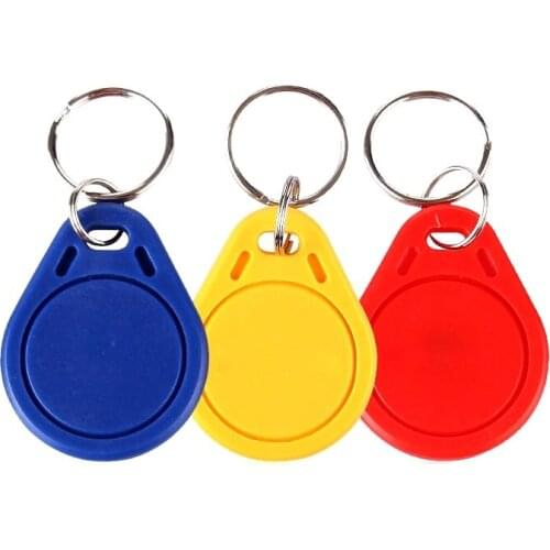 100PCS 14443A RFID 13.56 Mhz IC Tag Keyfob Token Key Ring IC cards F08 chip