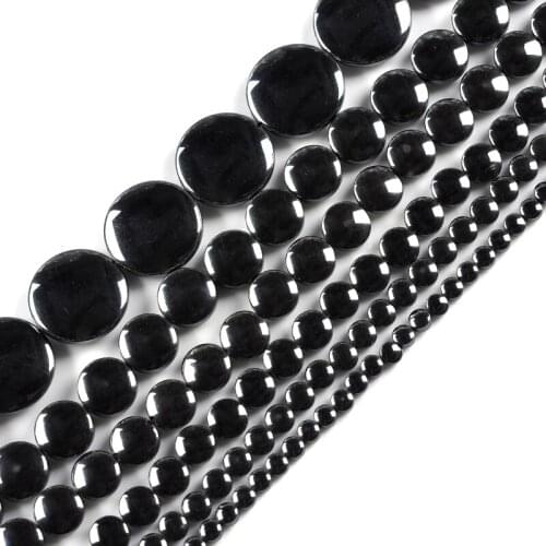 AAA Oval Black Hematite beads Natural Stone 4.5mm 6mm 8mm 10mm 12mm 20mm beads Stone for Jewelry bracelet necklace Making DIY