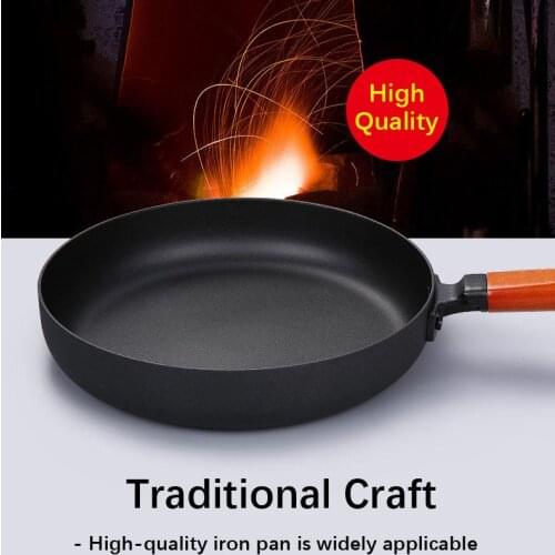 Household Frying Pan Mini Non-stick Frying Pan Steak Egg Pizza Frying Pan Iron Wok Wok Induction Cooker Gas Stove General